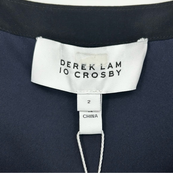 Derek Lam 10 Crosby Blue Floral Silk Asymmetrical Two-Tier Cami Dress Women’s 2 - Picture 14 of 16